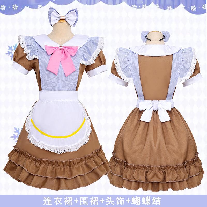 Anime Different World Restaurant Cafe Work Cloth Maid Outfit Lolita Dress Cosplay Costume