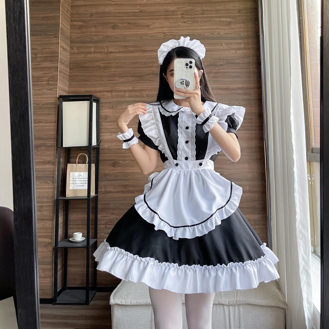 Restaurant Uniform Anime Maid Outfit Lolita Dress Crossdresser CD Fancy Cosplay Costume