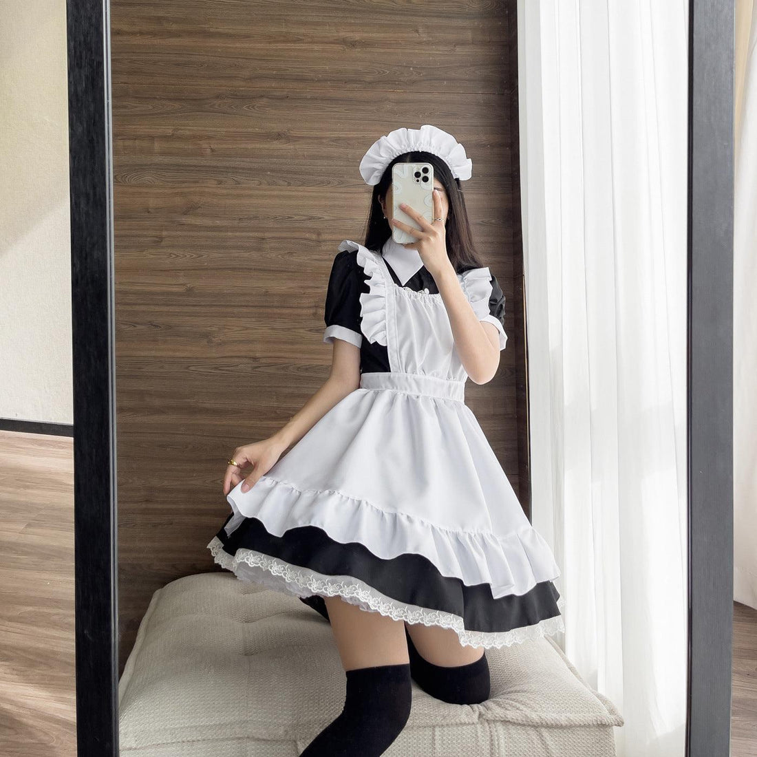 Coffee Waitress Large Size Maid Outfit Lolita Dress for Woman Man Fancy Cosplay Costume