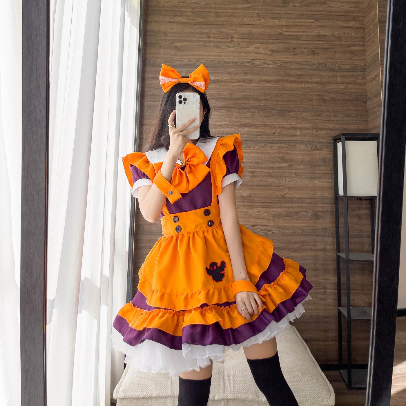 Waitress Large Size Maid Outfit Lolita Dress Crossdresser Halloween Fancy Cosplay Costume