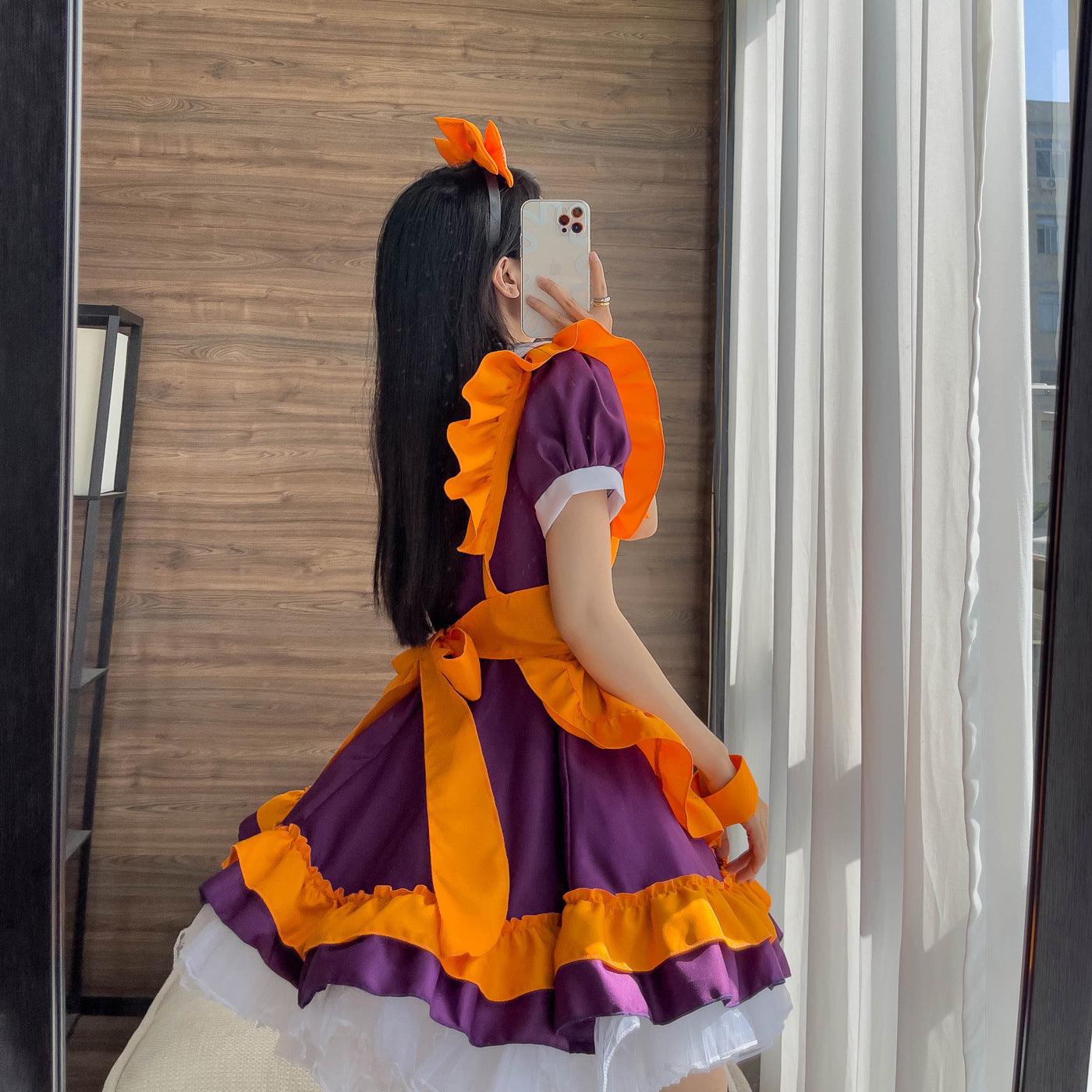 Waitress Large Size Maid Outfit Lolita Dress Crossdresser Halloween Fancy Cosplay Costume