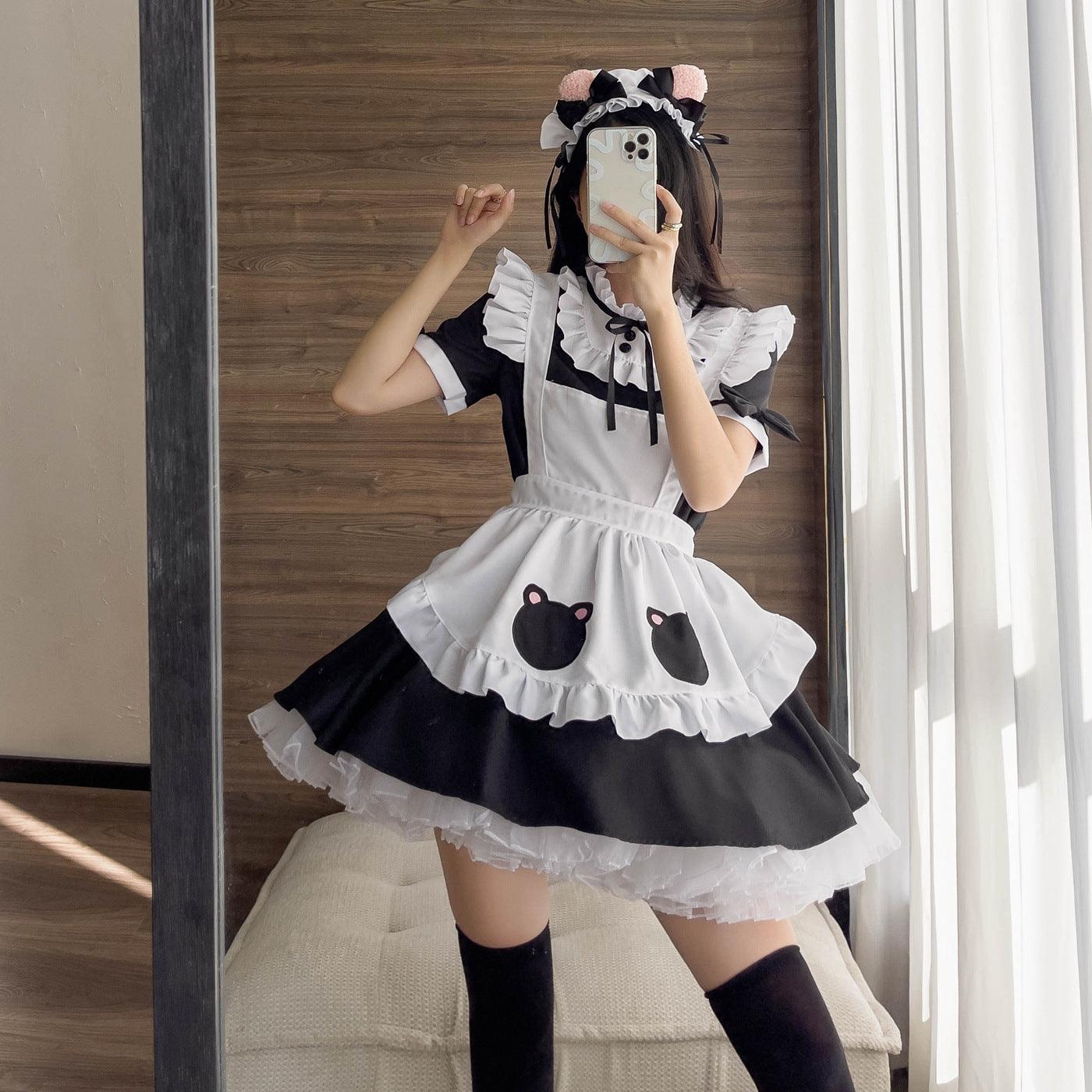 Cute Bear Waitress Maid Outfit Large Size Lolita Dress Anime Game Fancy Cosplay Costume
