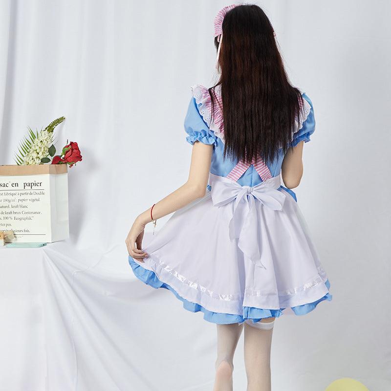 Blue Cute Cat Maid Outfit Dress Lolita Fancy Dress Japanese Anime Cosplay Costume