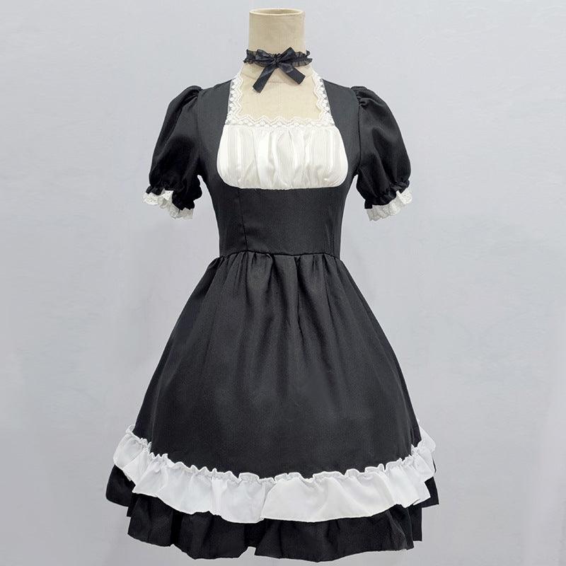 Original Black Cute Cat Maid Outfit Lolita Dress Daily Fancy College Dress Cosplay Costume