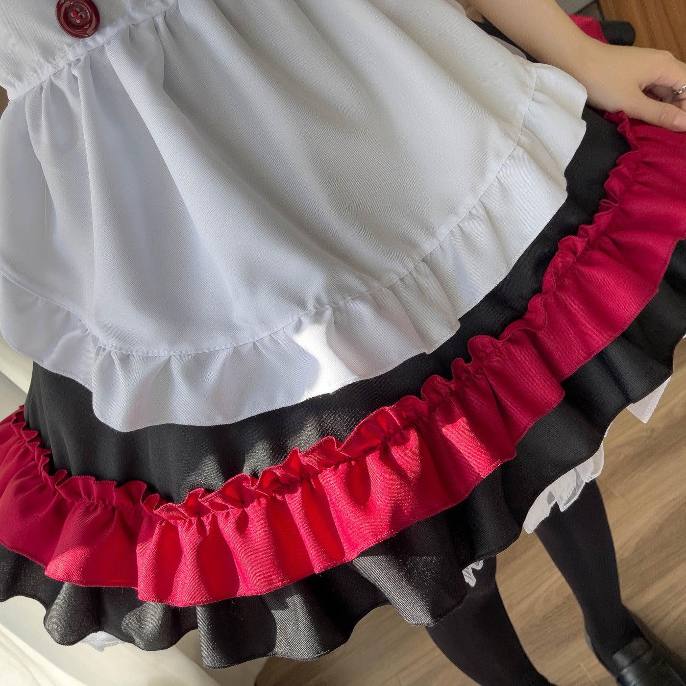 Halloween Vampire Devil Gothic Red Maid Outfit Lolita Dress Anime Fancy Cosplay Costume