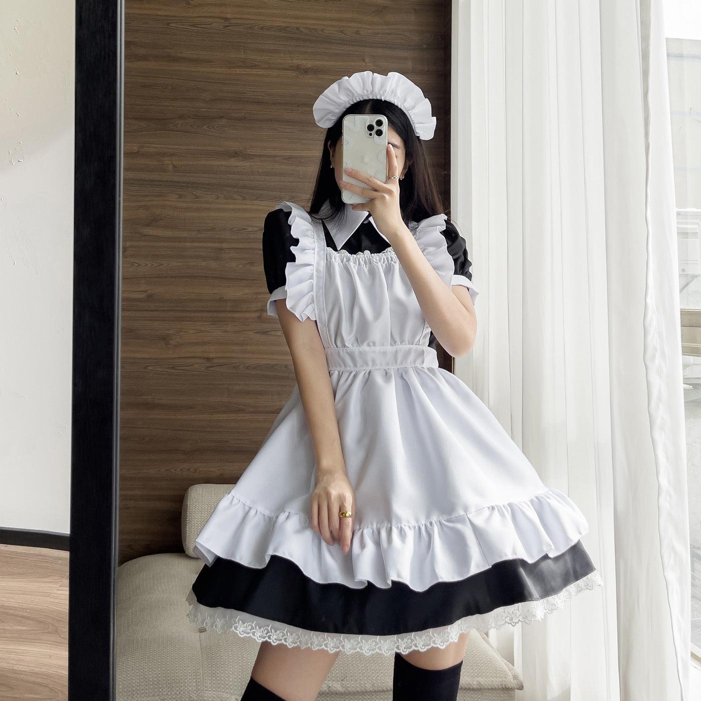 Coffee Waitress Large Size Maid Outfit Lolita Dress for Woman Man Fancy Cosplay Costume