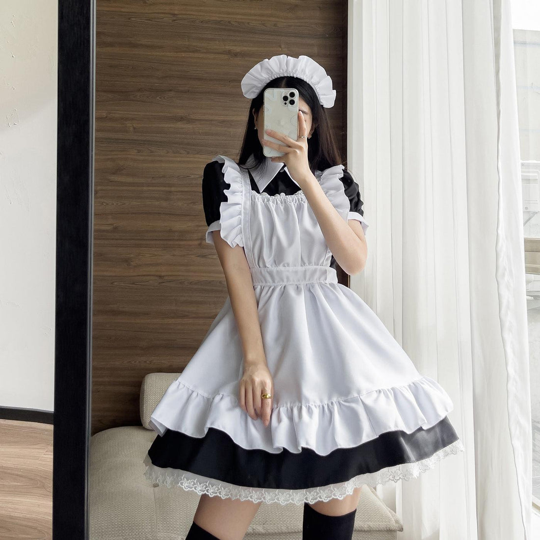 Coffee Waitress Large Size Maid Outfit Lolita Dress for Woman Man Fancy Cosplay Costume