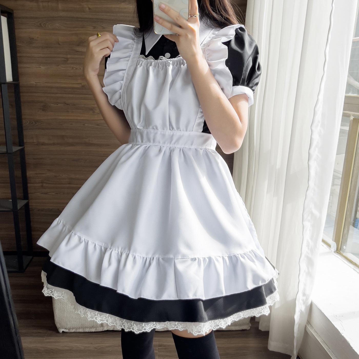 Coffee Waitress Large Size Maid Outfit Lolita Dress for Woman Man Fancy Cosplay Costume