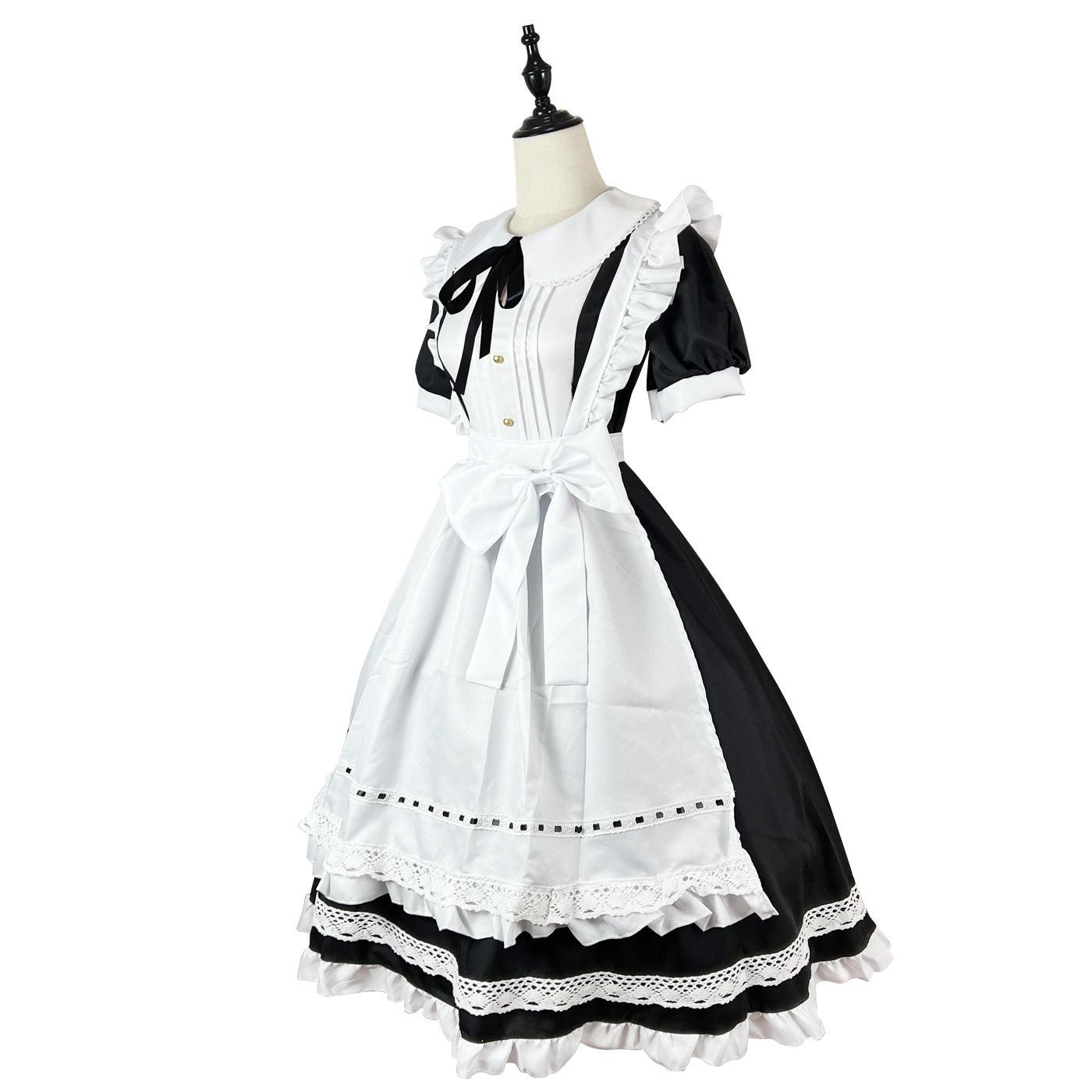 Traditional Short Sleeves Maid Outfit Lolita Dress Crossdresser CD Fancy Cosplay Costume