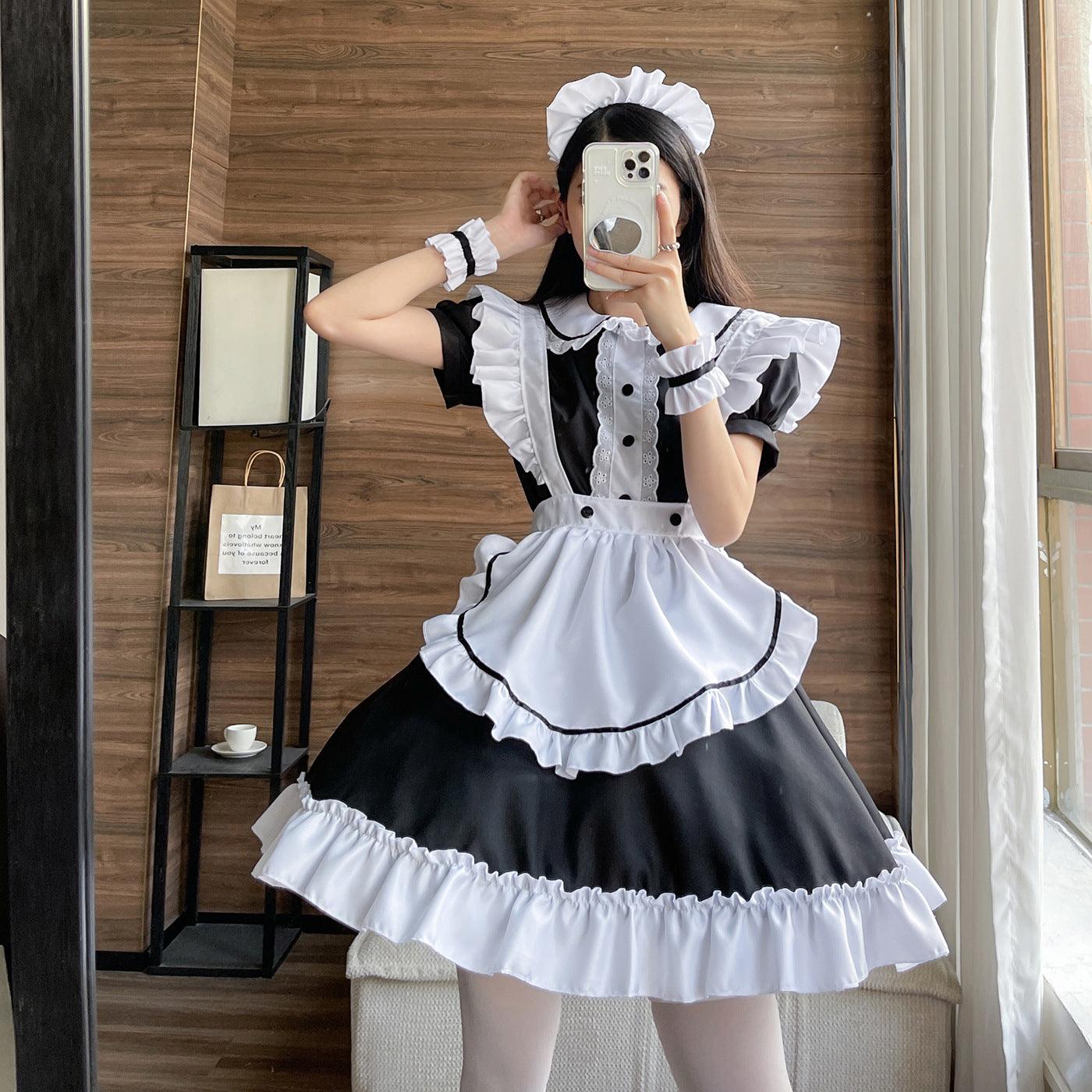 Restaurant Uniform Anime Maid Outfit Lolita Dress Crossdresser CD Fancy Cosplay Costume