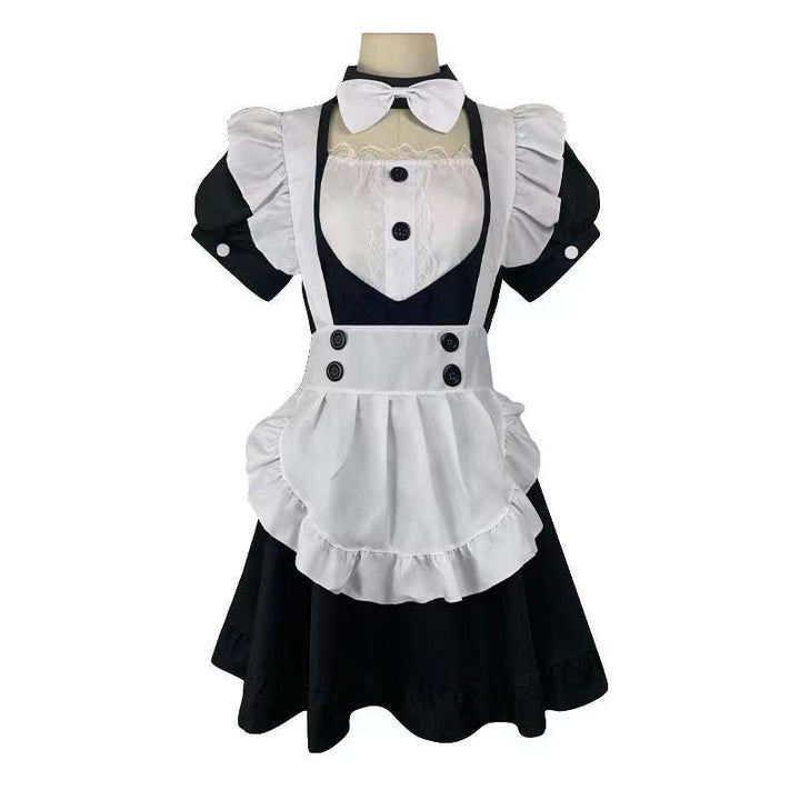 Black White Gothic Maid Outfit Lolita Dress Anime Game Cross Dress Fancy Cosplay Costume
