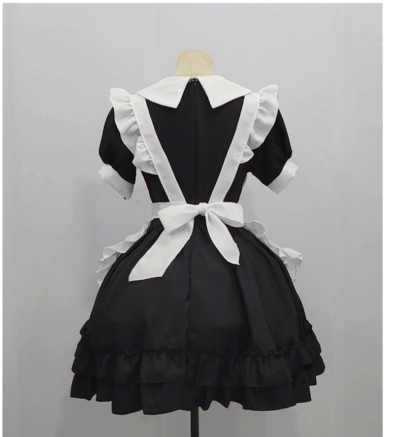 Cafe Waiter Maid Outfit Lolita Dress women clothing Cute Fancy Dress Cosplay Costume