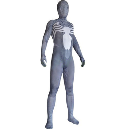 venom symbitote spiderman grey jumpsuits cosplay costume kids adult halloween bodysuit