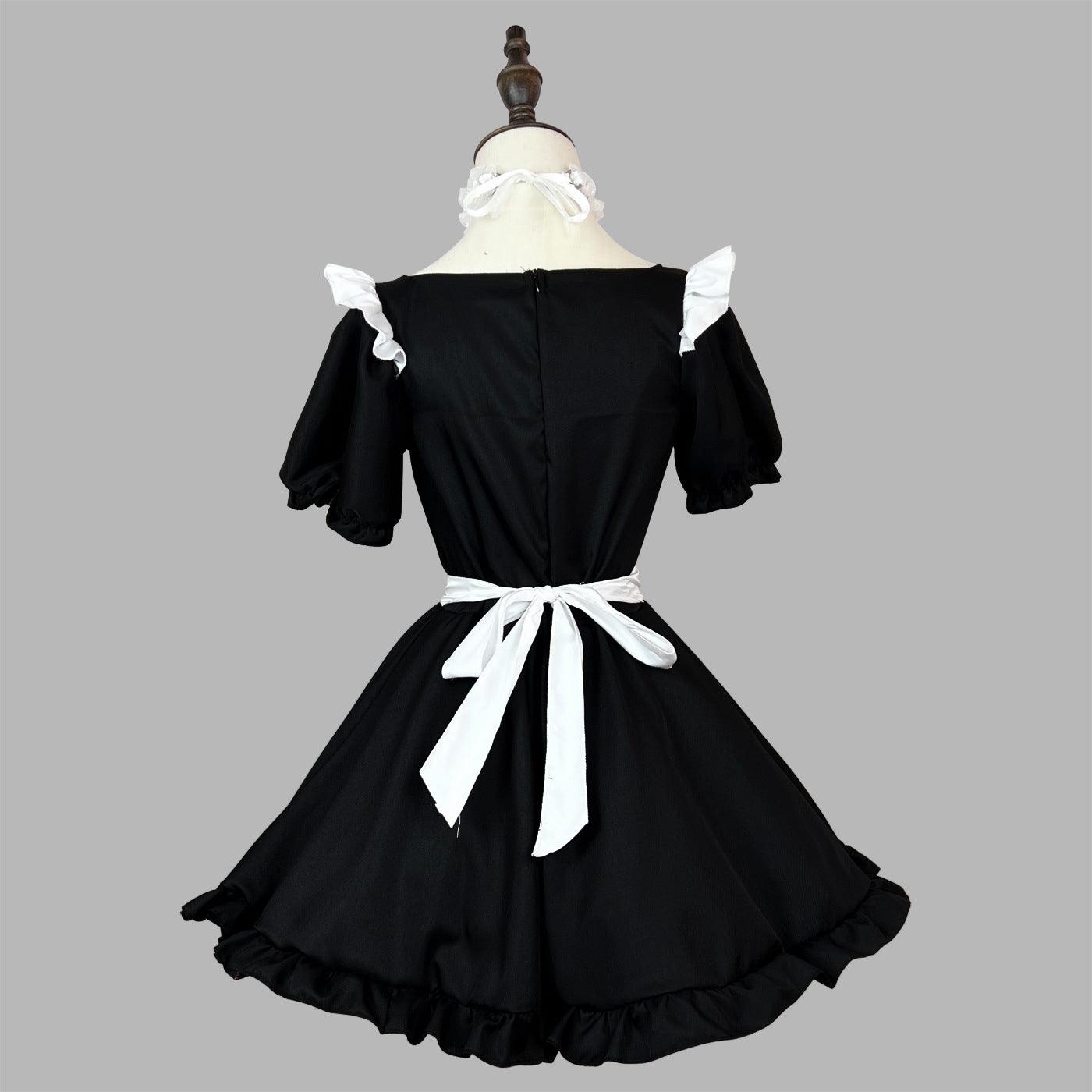 Black White Large Size Maid Outfit Lolita Dress Crossdresser for Man Woman Cosplay Costume