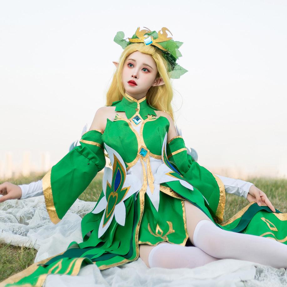 Honor of Kings Wang Zhao Jun Elf Princess Game Skin Maid Outfit Fancy Cosplay Costume