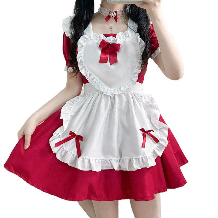 Alice Red Wine Sweetheart Anime Maid Outfit Lolita Dress Cute Fancy Dress Cosplay Costume