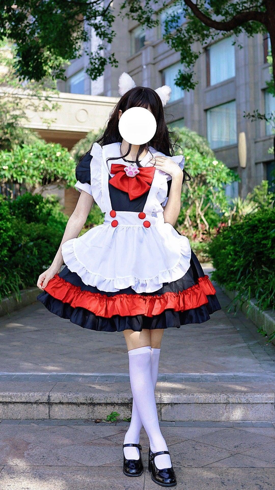 Dark Gothic College Style Little Devil Witch Maid Outfit Lolita Dress Cosplay Costume
