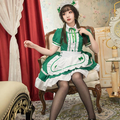 Different World Coffee Waitress Maid Outfit Lolita Dress Large Size Fancy Cosplay Costume - coscrew