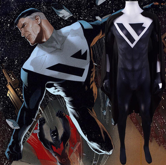 superman beyond black white jumpsuits cosplay costume kids adult halloween bodysuit