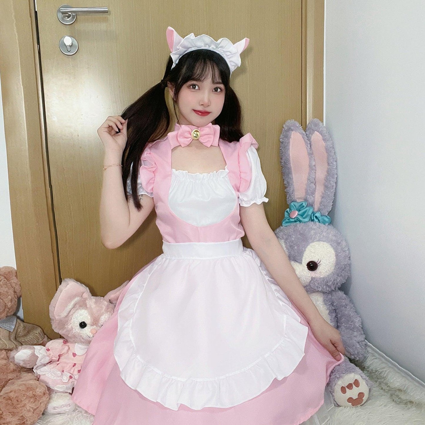 Pink Cat French Maid Outfit Plus Size Dress Cute Lolita Fancy Dress Cosplay Costume