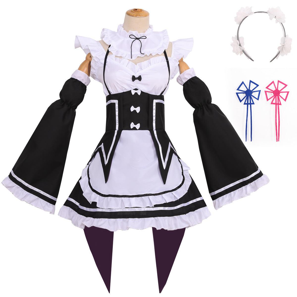 Starting Life in Another World Ram Rem Anime Maid Outfit Dress Japanese Cosplay Costume
