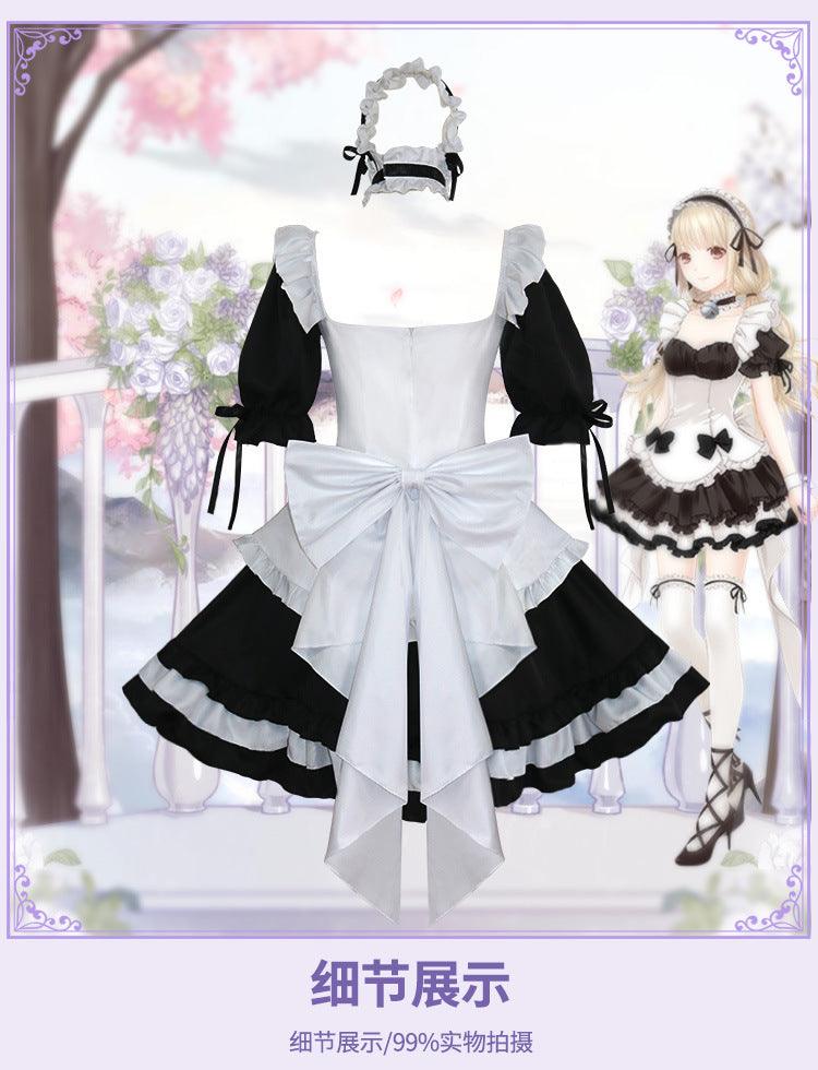 Miracle Nikki Black and White Maid Outfit Lolita Dress Fancy Anime Game Cosplay Costume