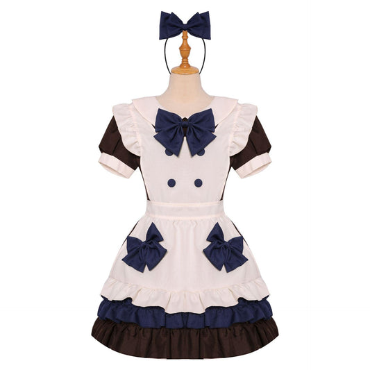 Cafe Waiter Anime Brown Maid Outfit Lolita Dress Japanese Cute Fancy Dress Cosplay Costume