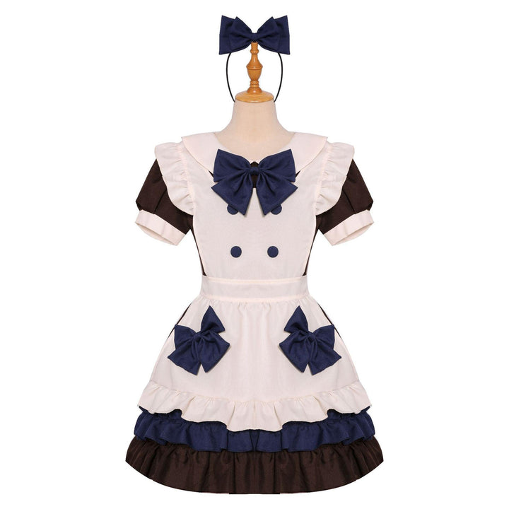 Cafe Waiter Anime Brown Maid Outfit Lolita Dress Japanese Cute Fancy Dress Cosplay Costume