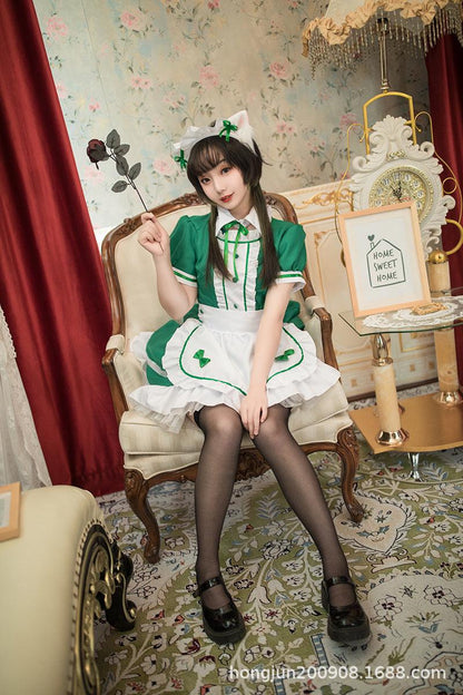 Different World Coffee Waitress Maid Outfit Lolita Dress Large Size Fancy Cosplay Costume