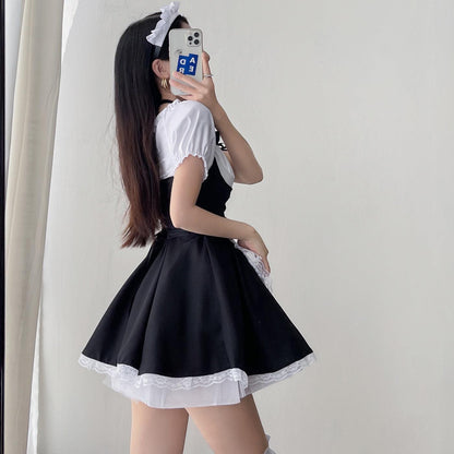 Black White Corset Large Size Maid Outfit Lolita Dress for Man Woman Fancy Cosplay Costume