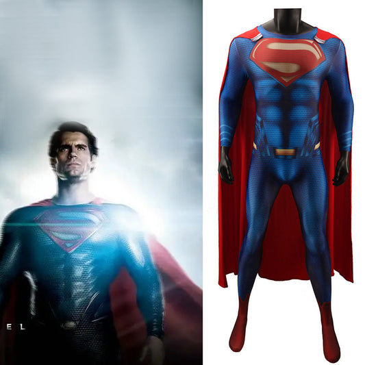 man of steel superman jumpsuits cosplay costume kids adult halloween bodysuit