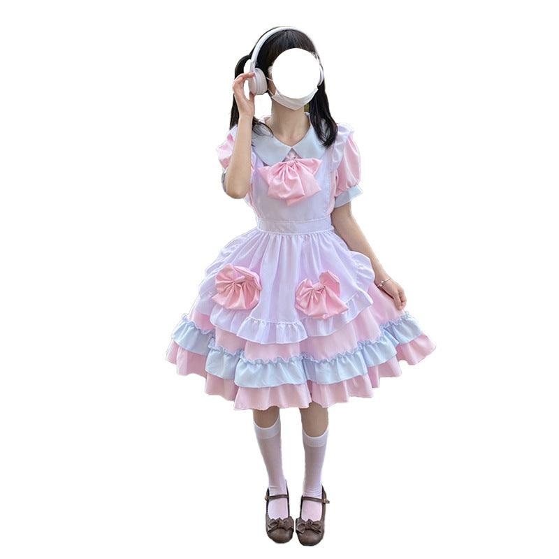 Cute Pink Anime Plus Size Maid Outfit Lolita Dress Japanese Fancy Dress  Cosplay Costume - Lolita