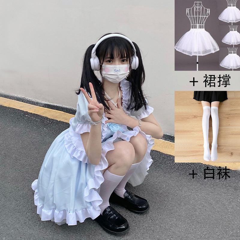 Alice Anime Sky Blue Maid Outfit Lolita Dress Japanese Cute Fancy Dress Cosplay Costume