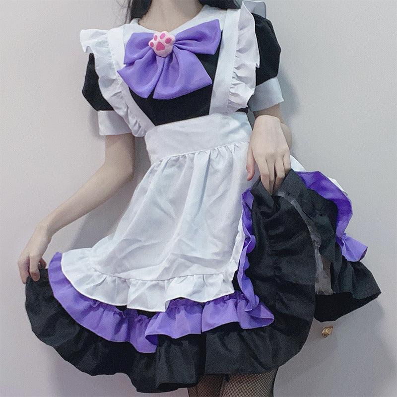 Cute Big Bow French Maid Outfit Plus Size Dress Lolita Fancy Dress Cosplay Costume