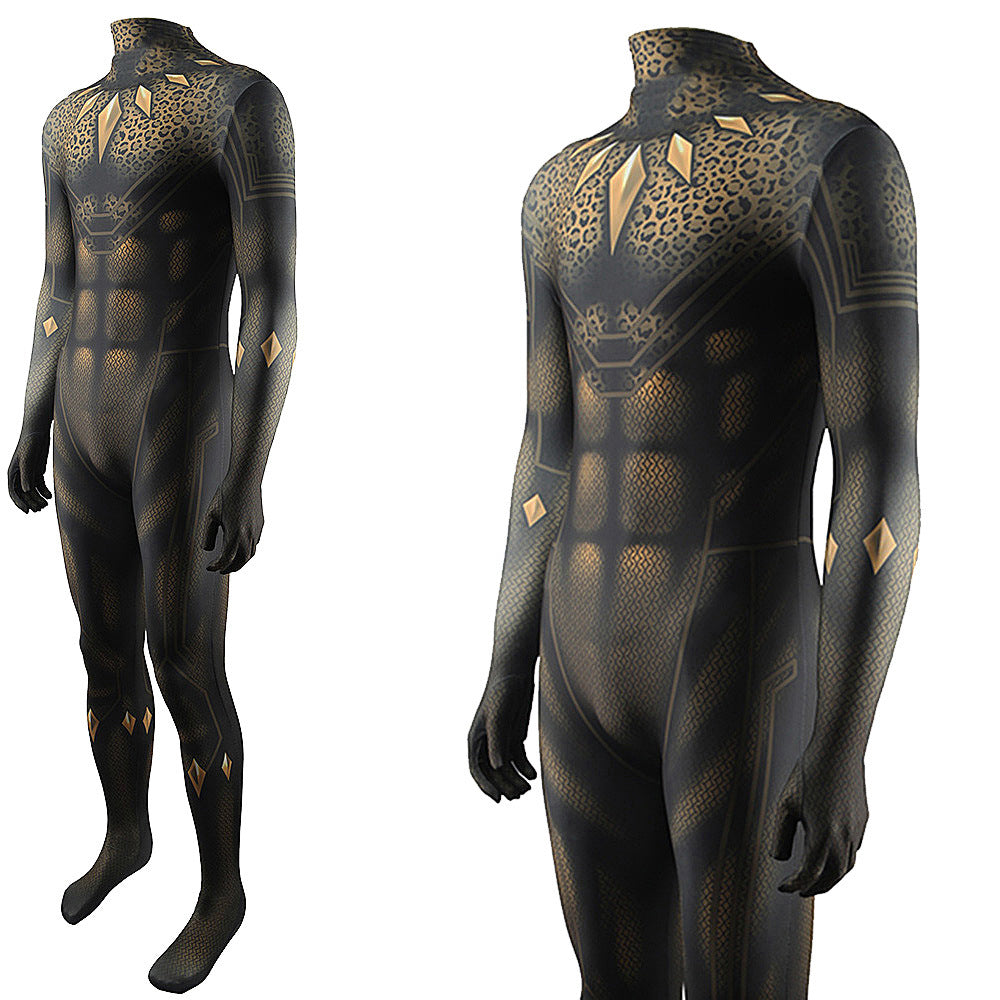 black panther erik killmonger jumpsuits cosplay costume kids adult halloween bodysuit