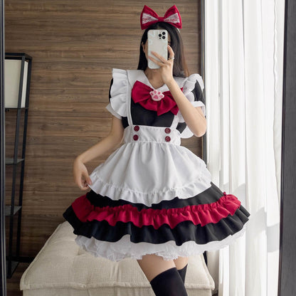 Halloween Vampire Devil Gothic Red Maid Outfit Lolita Dress Anime Fancy Cosplay Costume