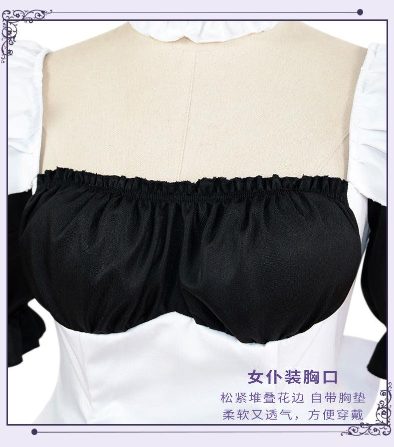 Miracle Nikki Black and White Maid Outfit Lolita Dress Fancy Anime Game Cosplay Costume