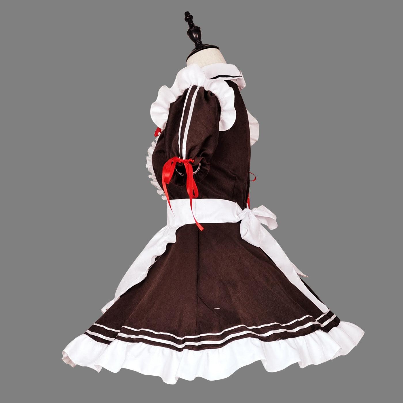 Coffee Waitress Maid Outfit Lolita Dress Anime Game Crossdresser CD Fancy Cosplay Costume