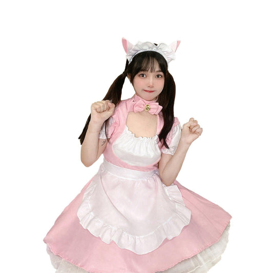 Pink Cat French Maid Outfit Plus Size Dress Sissy Cute Lolita Fancy Dress Cosplay Costume