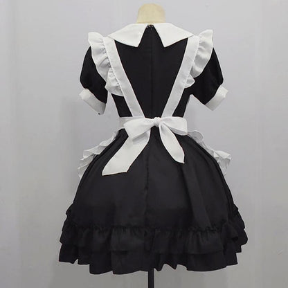 Cafe Waiter Maid Outfit Lolita Dress Sissy women clothing Cute Fancy Dress Cosplay Costume