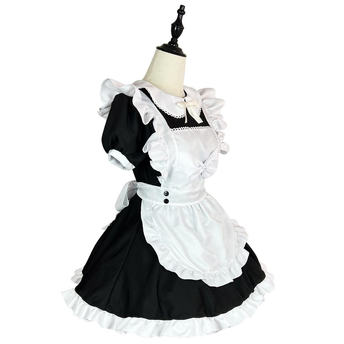 Black White Large Size Maid Outfit Lolita Bow Dress Crossdresser Fancy Cosplay Costume