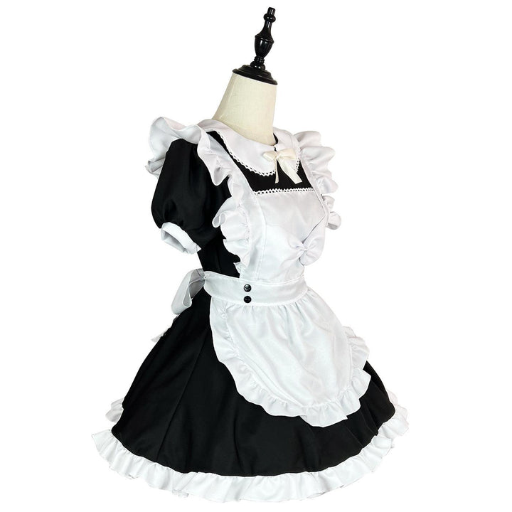 Black White Large Size Maid Outfit Lolita Bow Dress Crossdresser Fancy Cosplay Costume