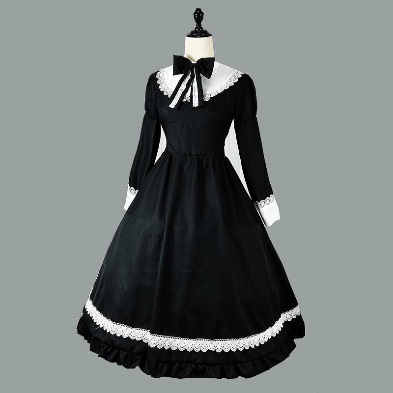 British Aristocratic Long Maid Outfit Lolita Dress Crossdresser CD Fancy Cosplay Costume