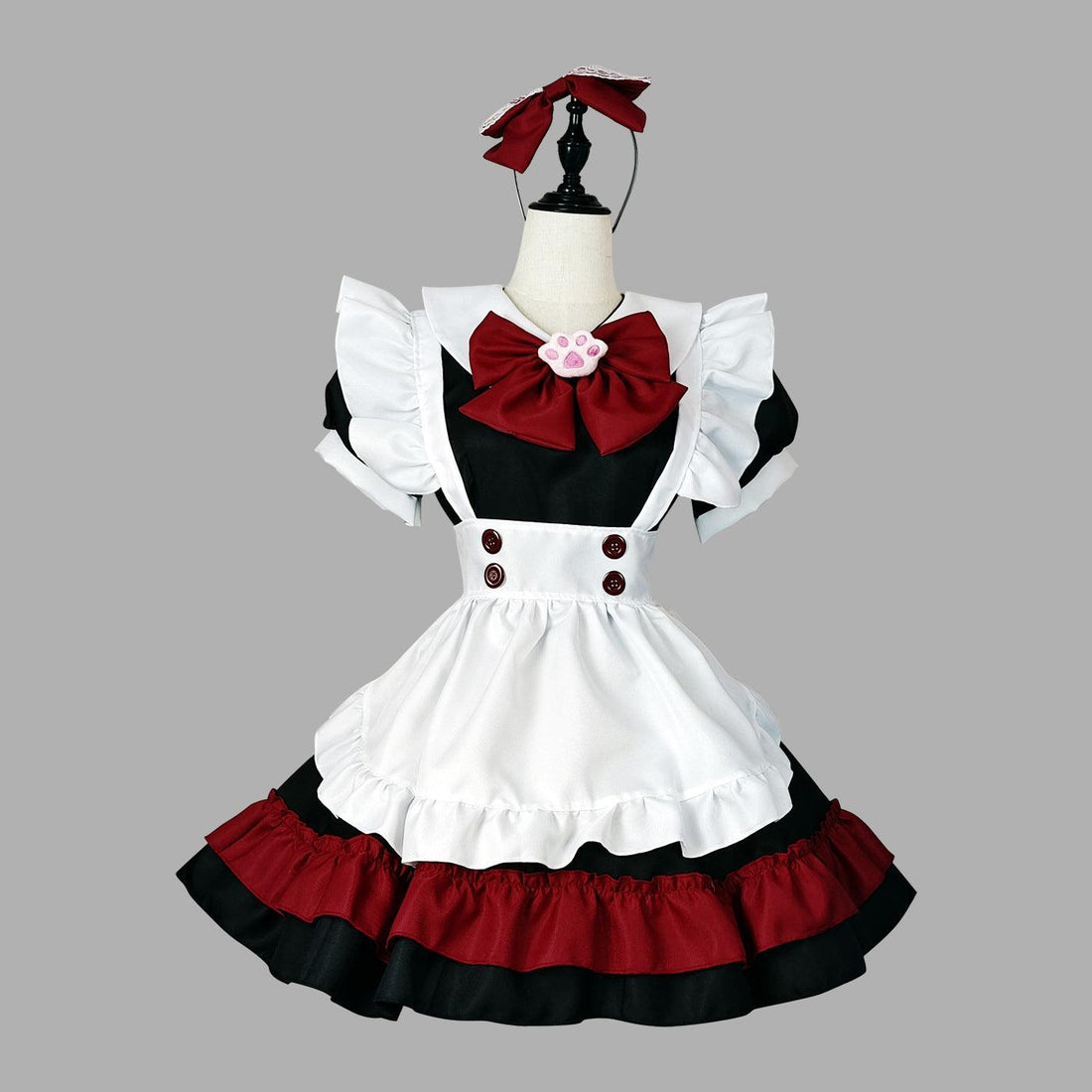 Cute Big Bow French Maid Outfit Plus Size Dress Lolita Fancy Dress Cosplay Costume