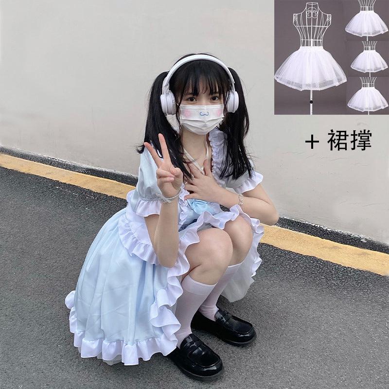 Alice Anime Sky Blue Maid Outfit Lolita Dress Japanese Cute Fancy Dress Cosplay Costume