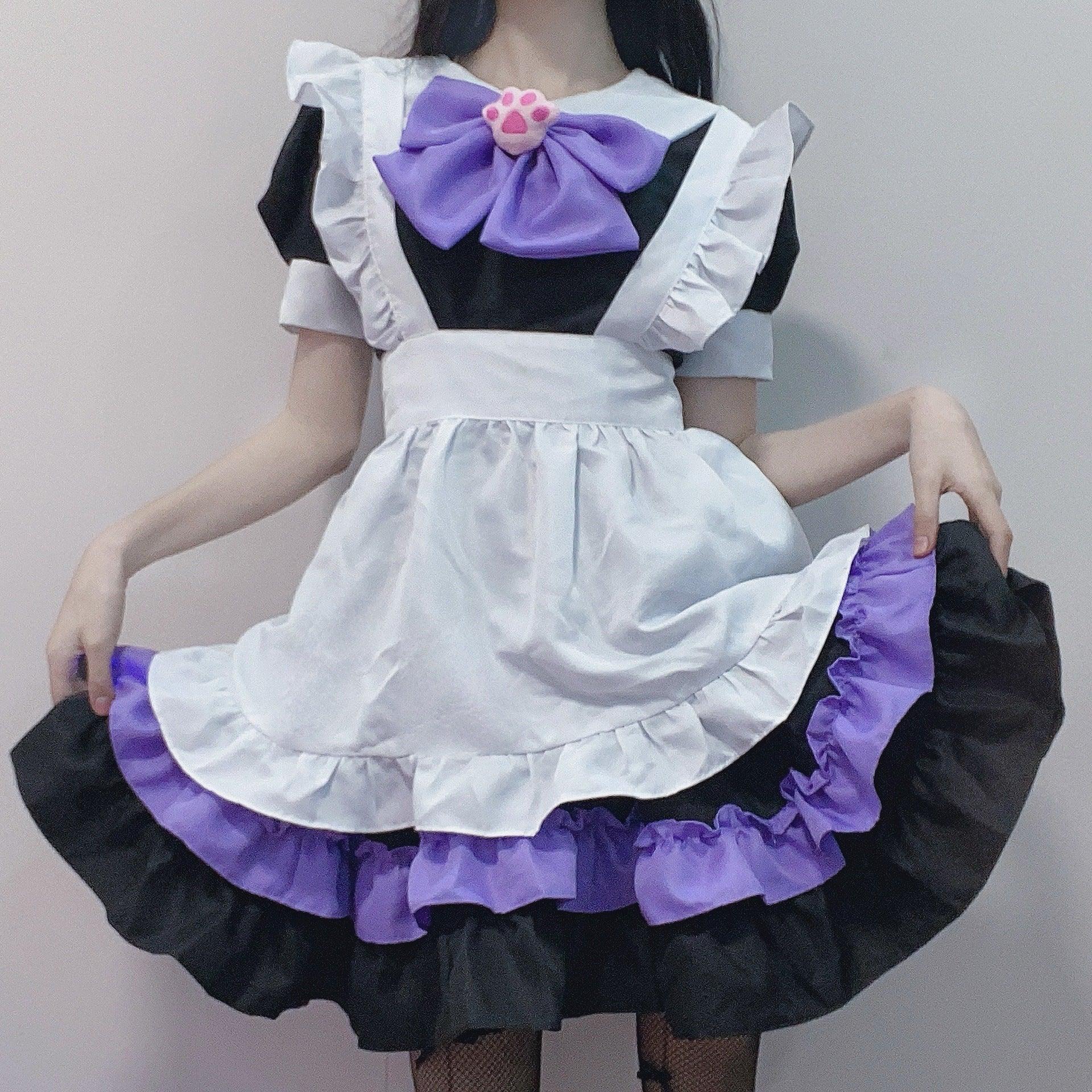 Cute Big Bow French Maid Outfit Plus Size Dress Lolita Fancy Dress Cosplay Costume