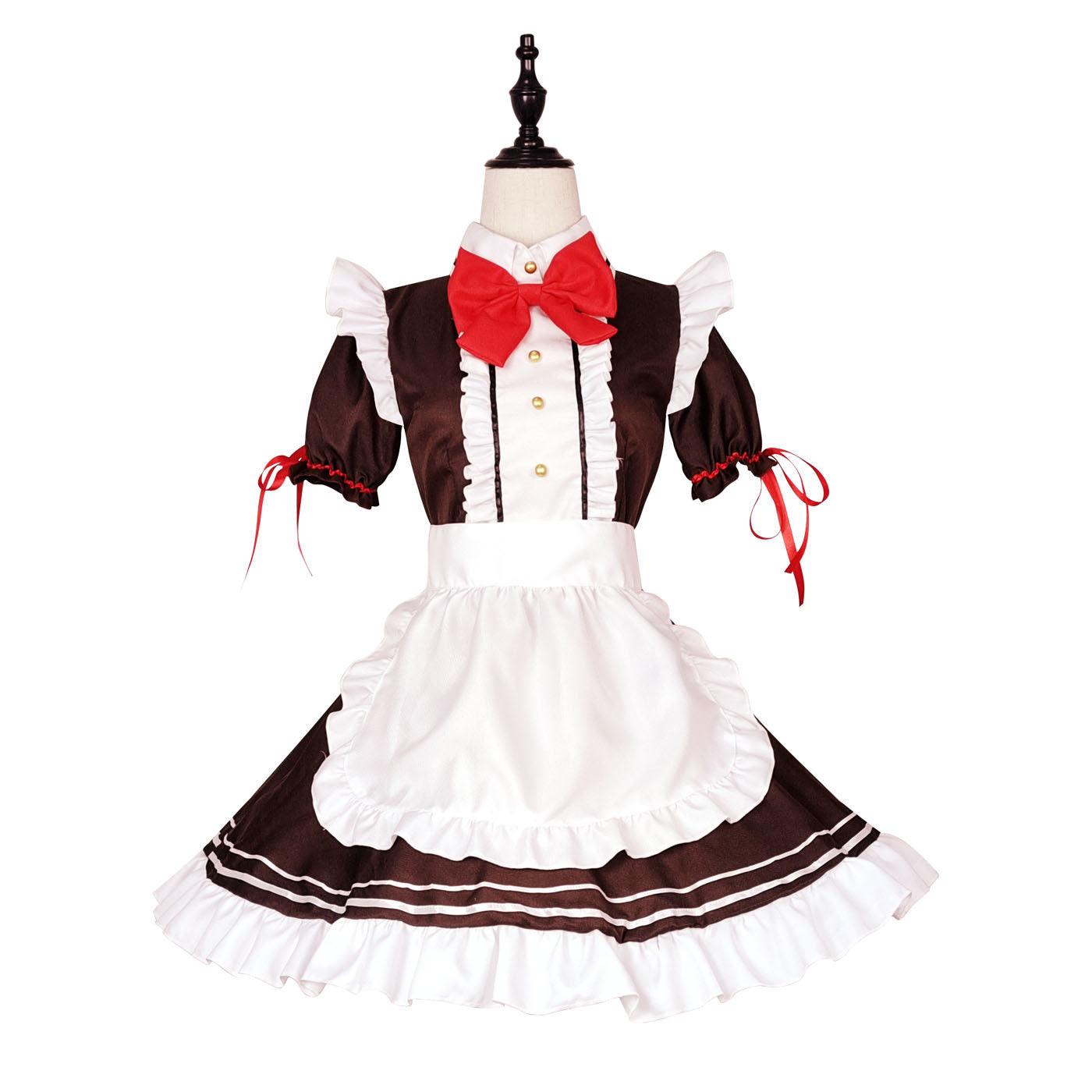 Coffee Waitress Maid Outfit Lolita Dress Anime Game Crossdresser CD Fancy Cosplay Costume