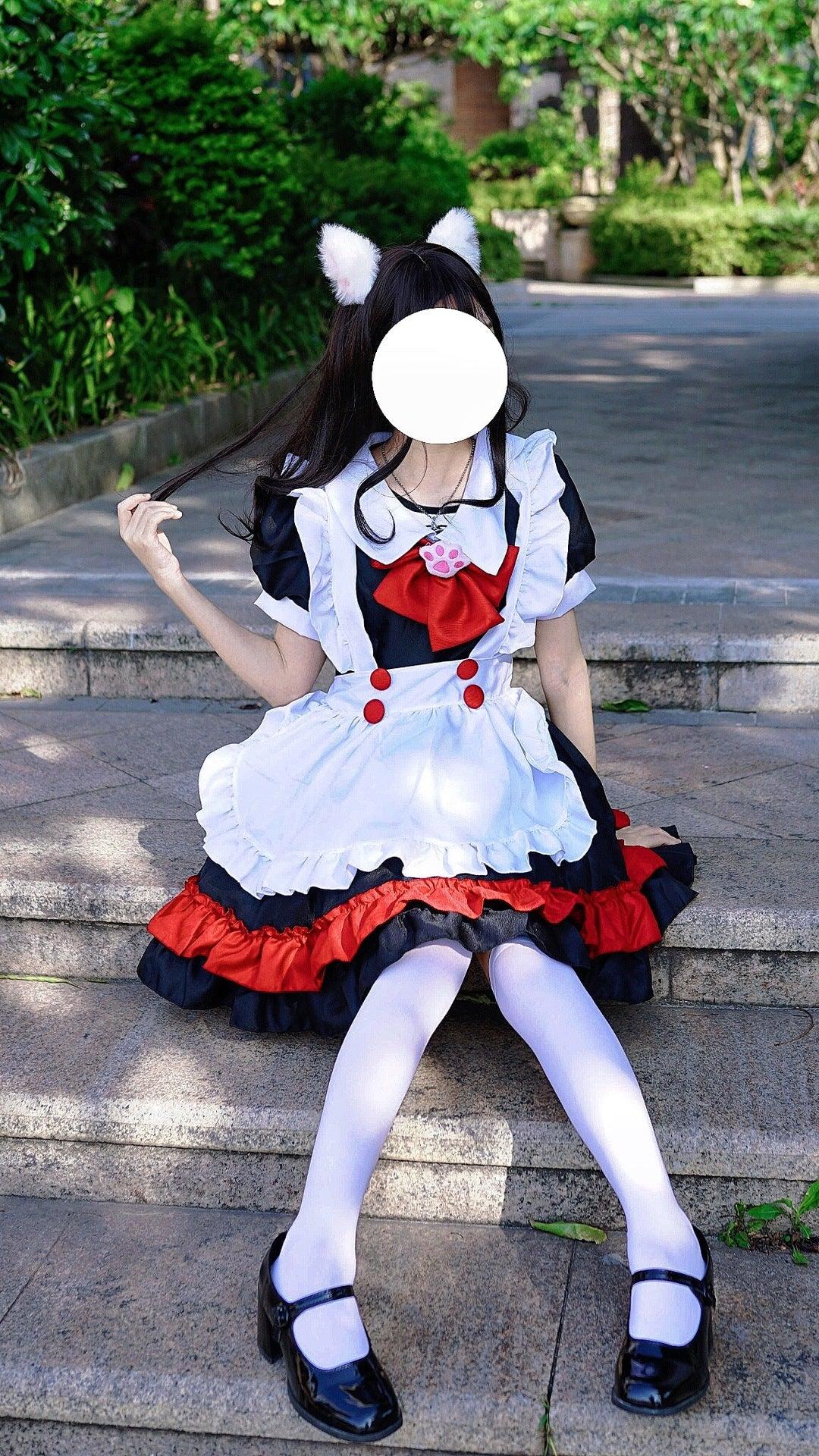 Dark Gothic College Style Little Devil Witch Maid Outfit Lolita Dress Cosplay Costume