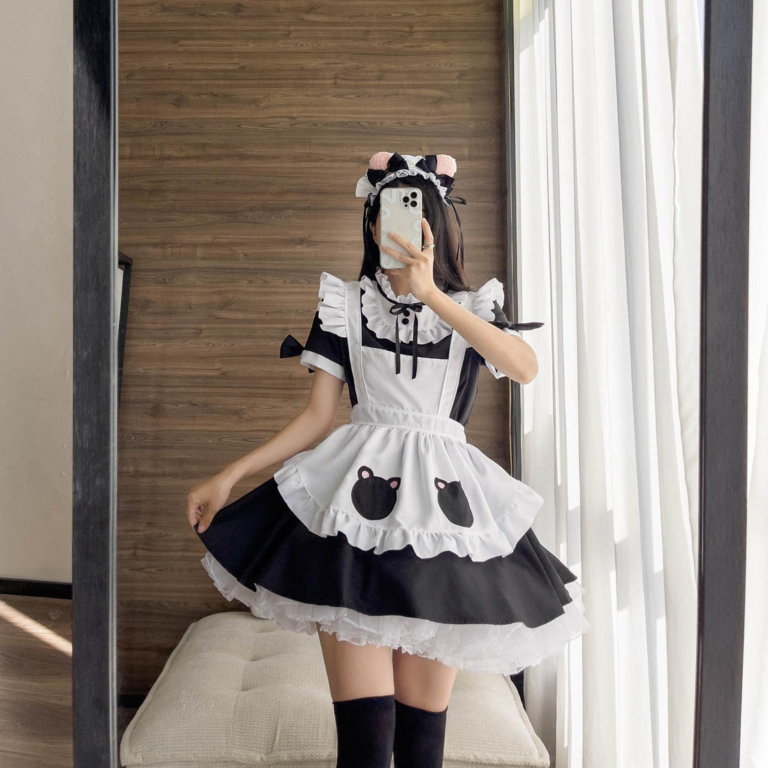 Cute Bear Waitress Maid Outfit Large Size Lolita Dress Anime Game Fancy Cosplay Costume