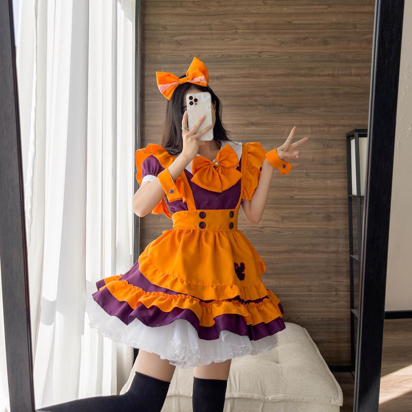 Waitress Large Size Maid Outfit Lolita Dress Crossdresser Halloween Fancy Cosplay Costume